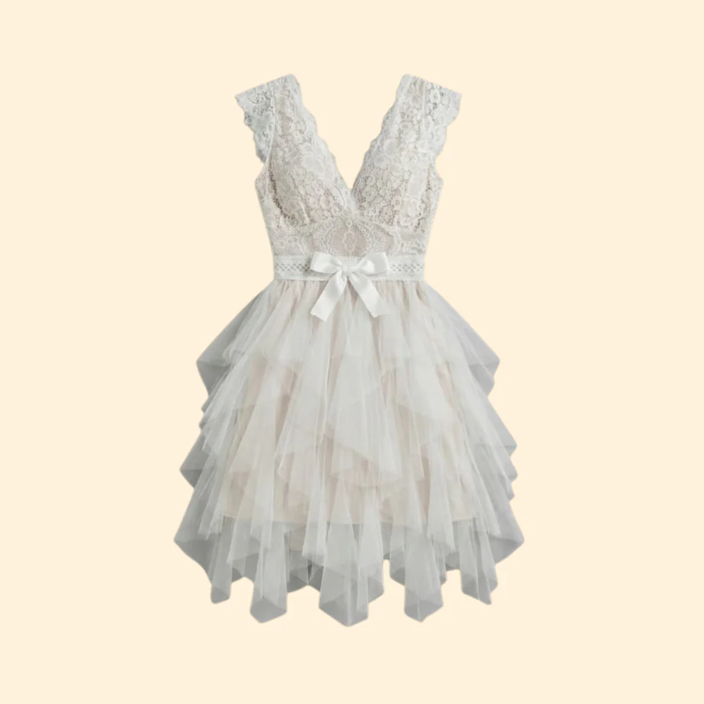 Elegant V-Neck Mesh Dress for Women