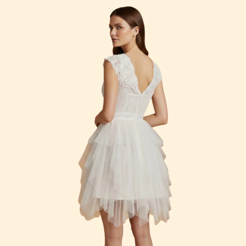 Elegant V-Neck Mesh Dress for Women - Image 3