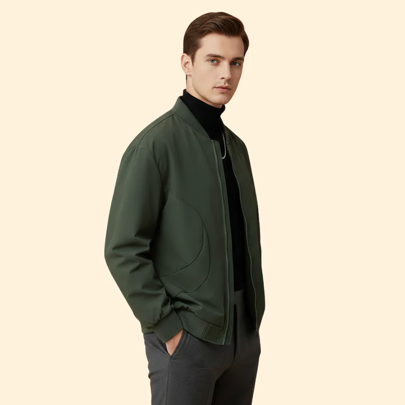Men’s Bomber Jacket with Ribbed Cuffs - Image 3