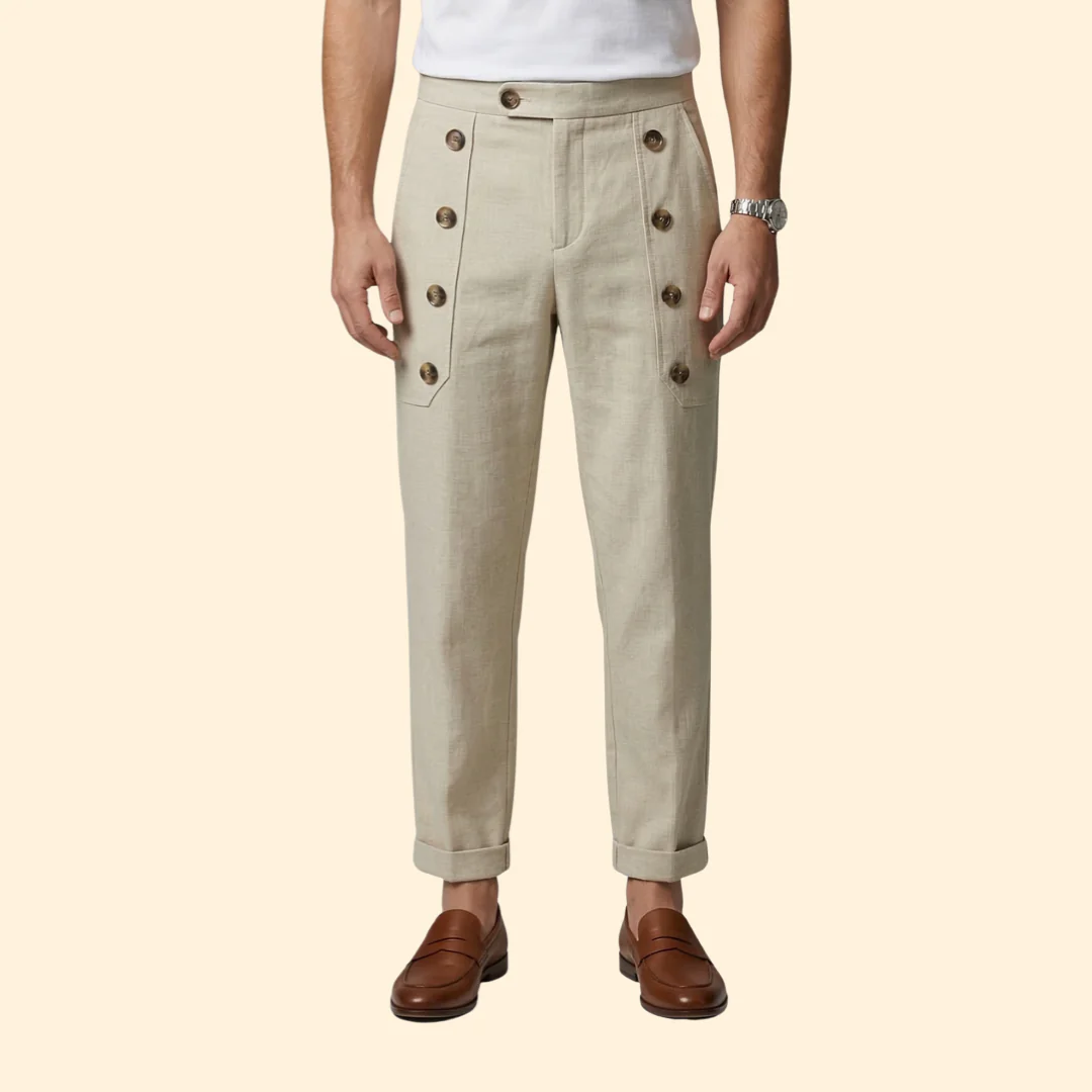 Men’s Casual Pants with Front Button Details - Image 3