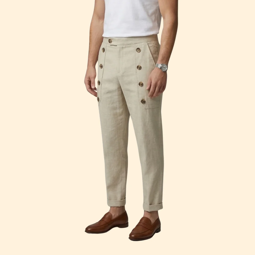 Men’s Casual Pants with Front Button Details - Image 4