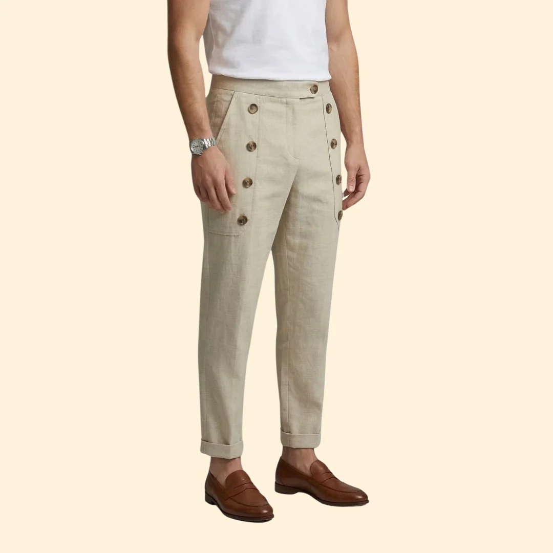 Men’s Casual Pants with Front Button Details - Image 5
