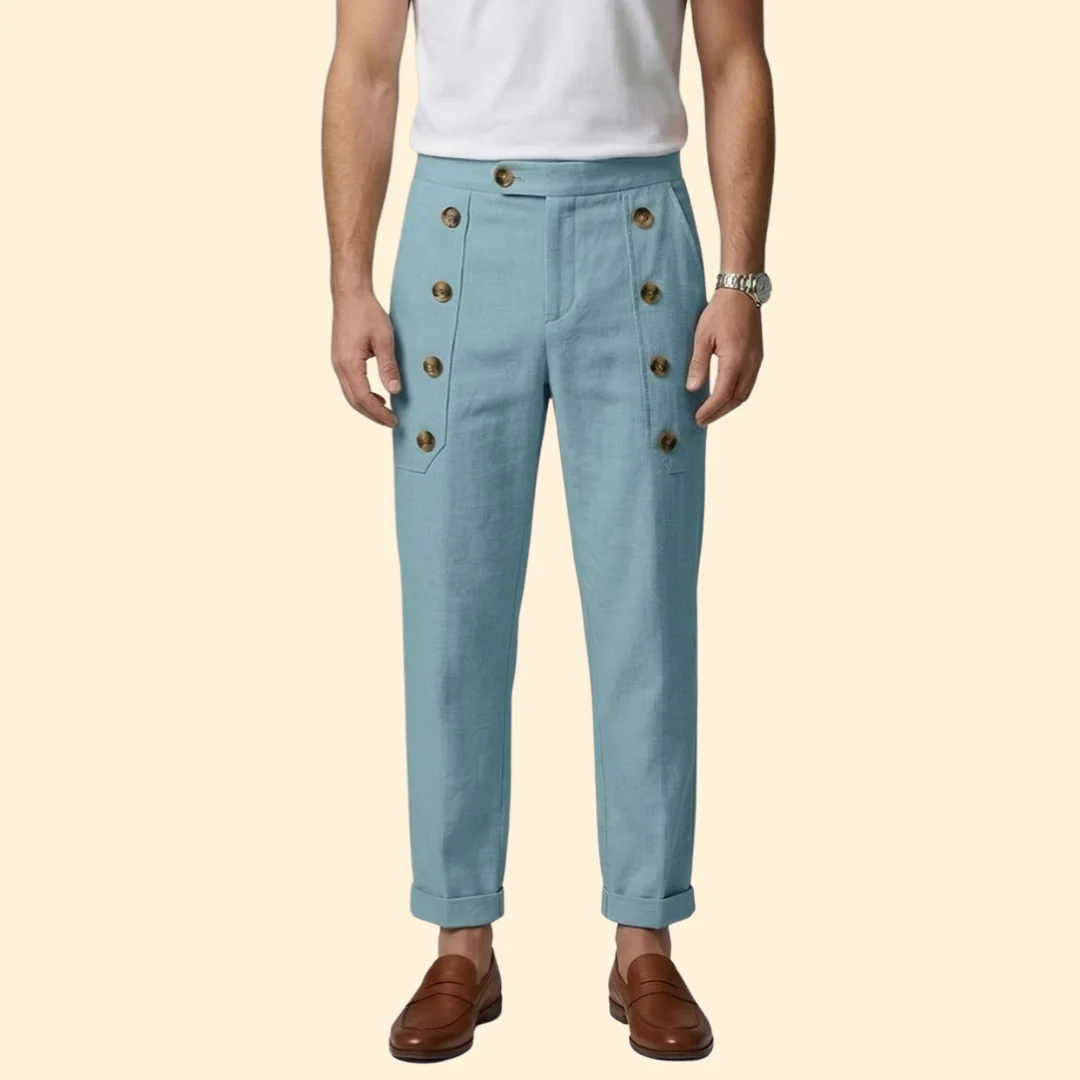 Men’s Casual Pants with Front Button Details - Image 7
