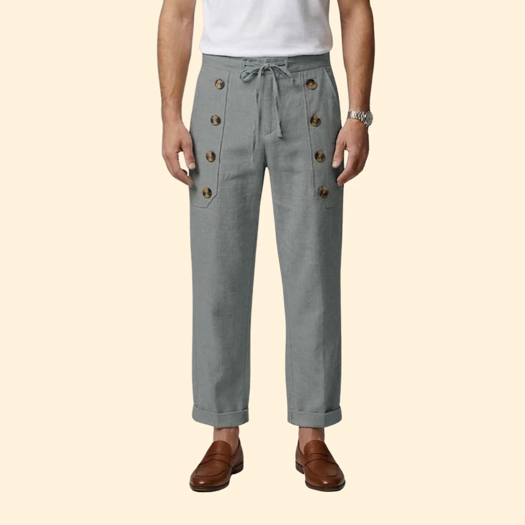 Men’s Casual Pants with Front Button Details - Image 9