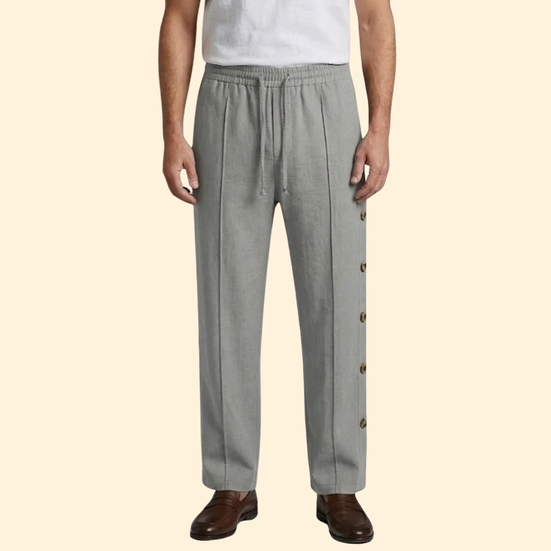 Men’s Wide-Leg Pants with Side Buttons - Image 10