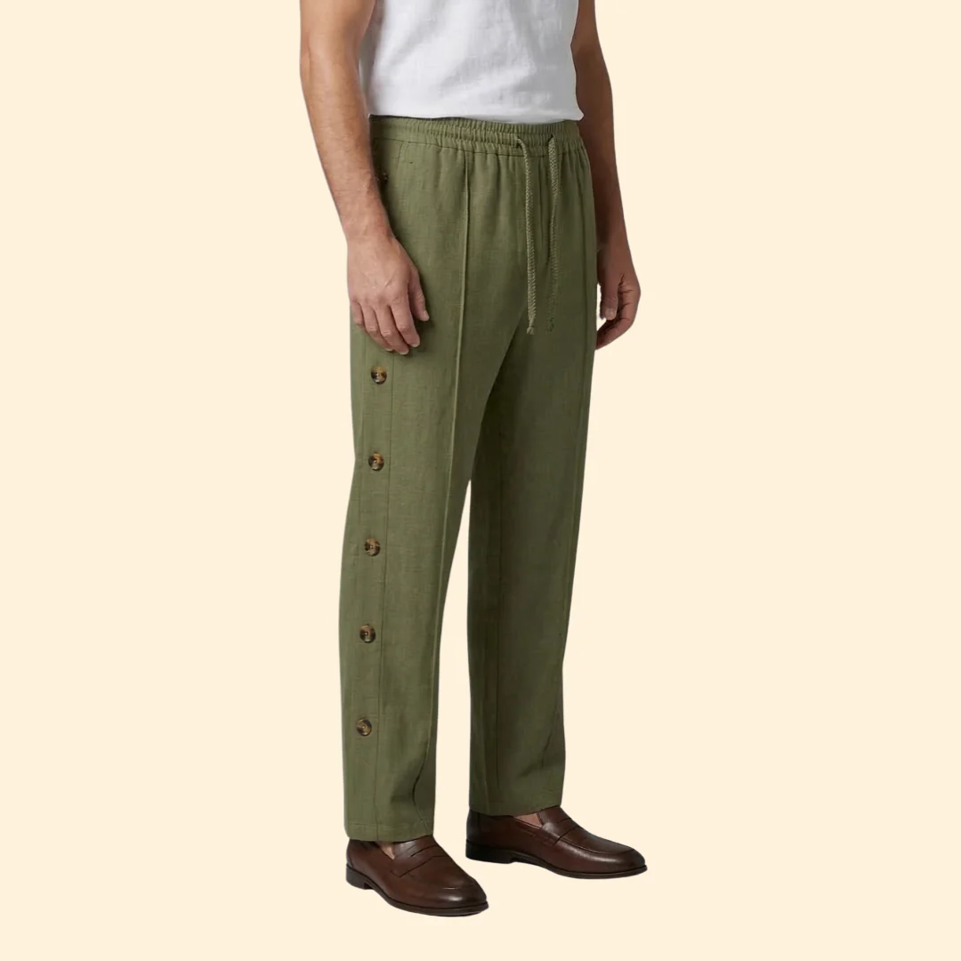 Men’s Wide-Leg Pants with Side Buttons - Image 5