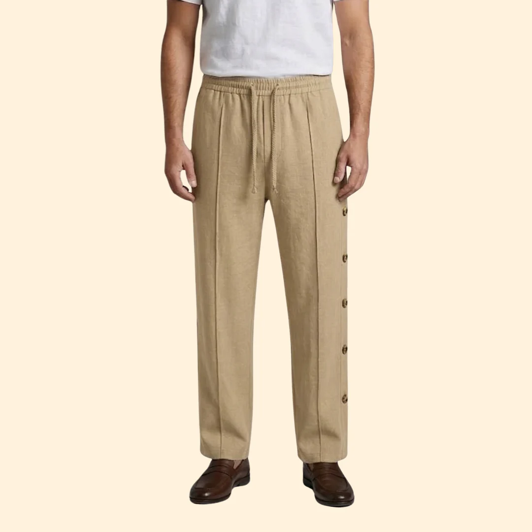 Men’s Wide-Leg Pants with Side Buttons - Image 7