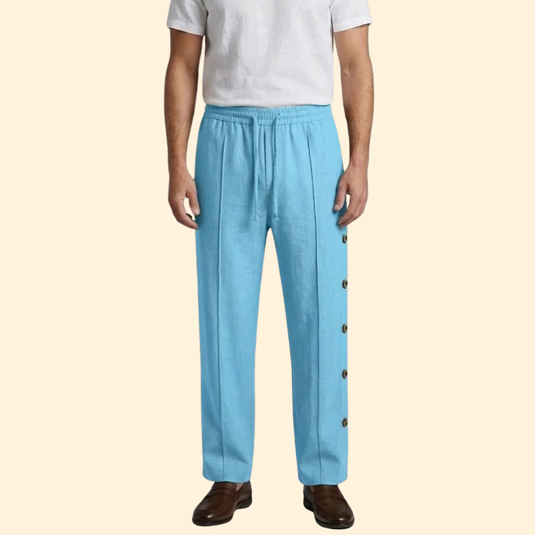 Men’s Wide-Leg Pants with Side Buttons - Image 8