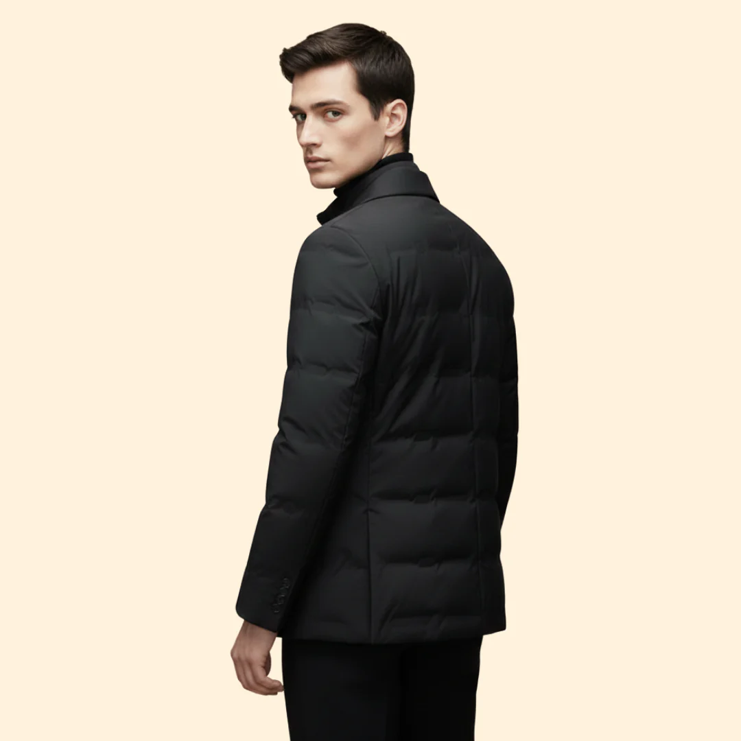 Men’s Blazer Jacket with Zip Mock Neck - Image 4