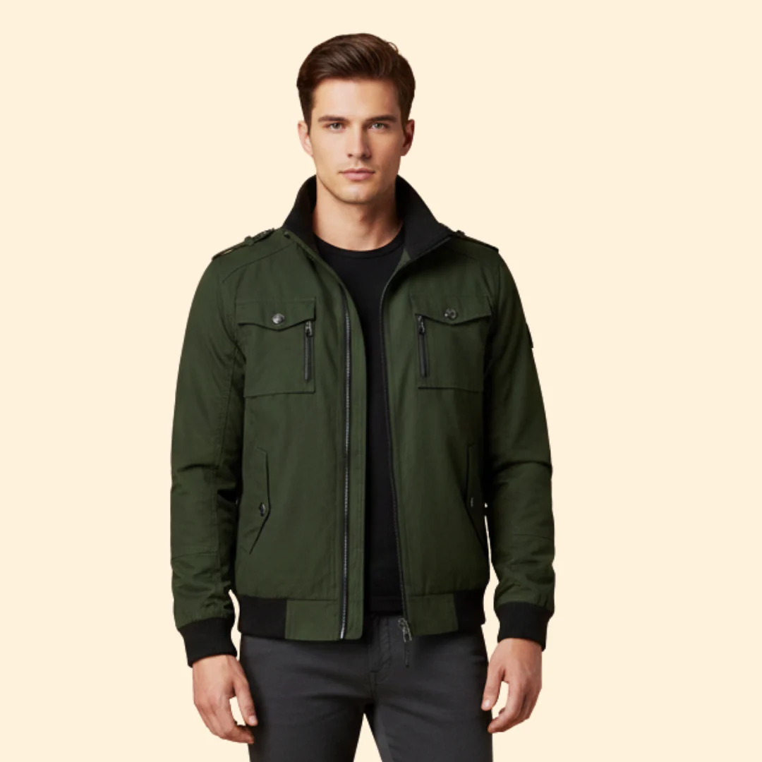 Men’s Bomber Jacket with Chest Pockets - Image 8