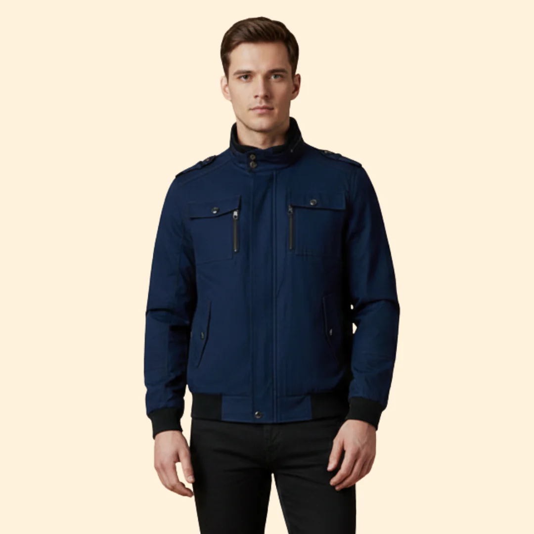 Men’s Bomber Jacket with Chest Pockets - Image 9