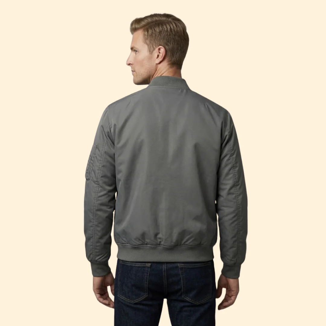 Men’s Bomber Jacket with Contrast Lining Design - Image 4