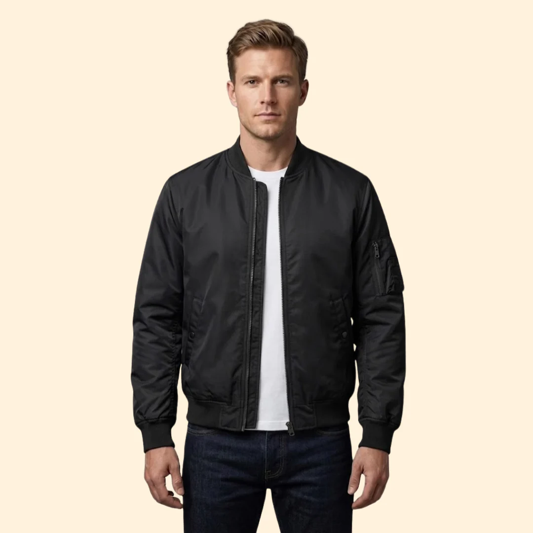 Men’s Bomber Jacket with Contrast Lining Design - Image 7