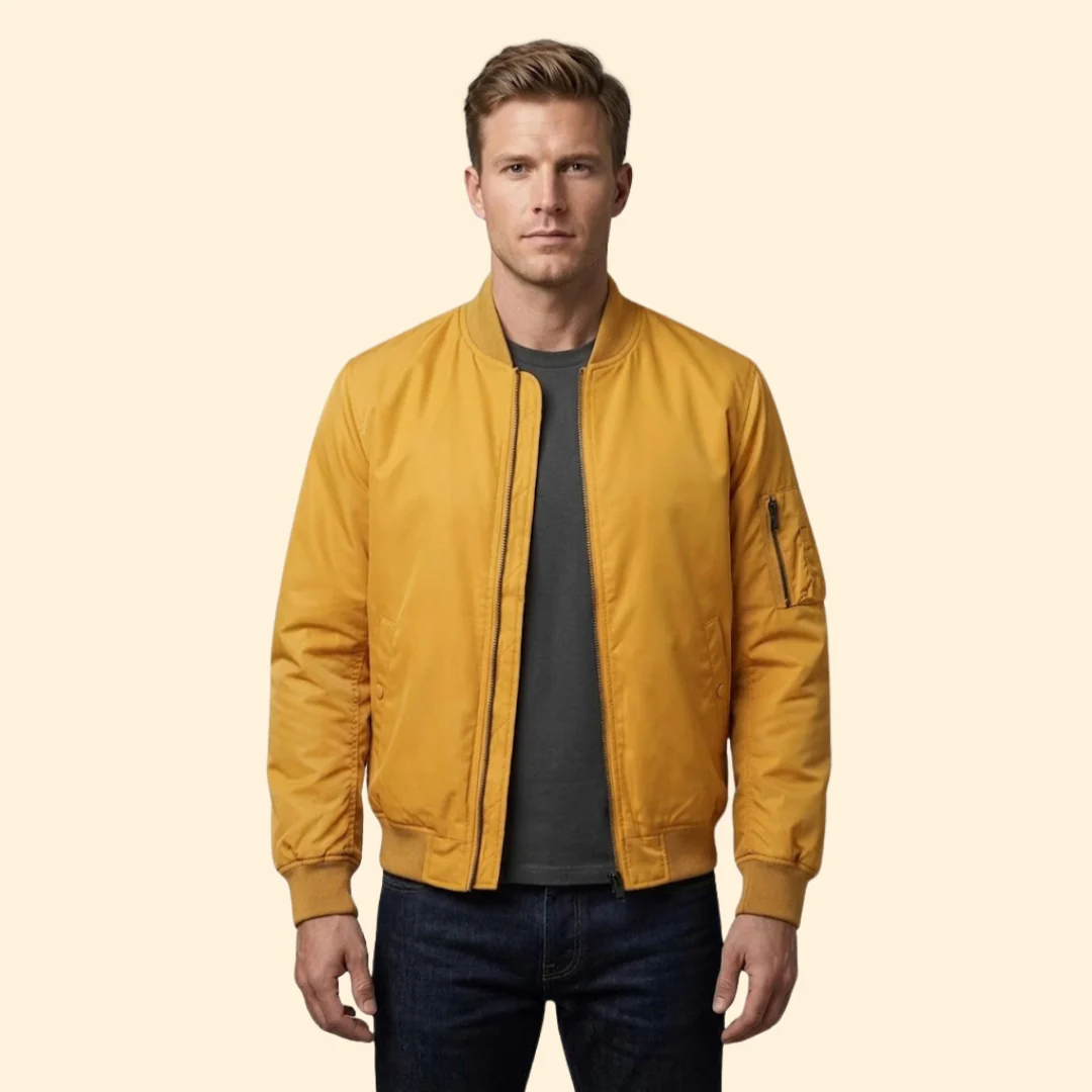 Men’s Bomber Jacket with Contrast Lining Design - Image 8