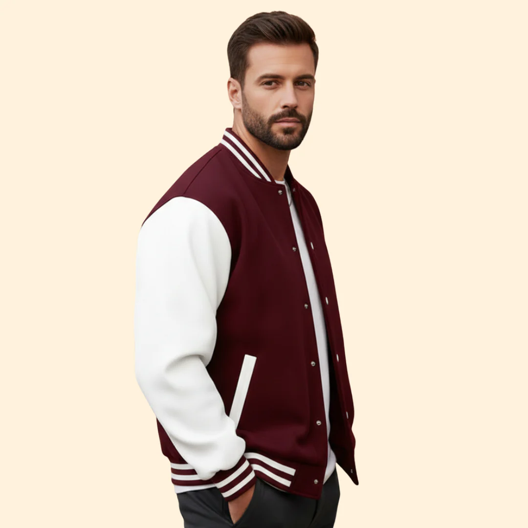 Men’s Bomber Jacket with Contrast Sleeve Design - Image 3