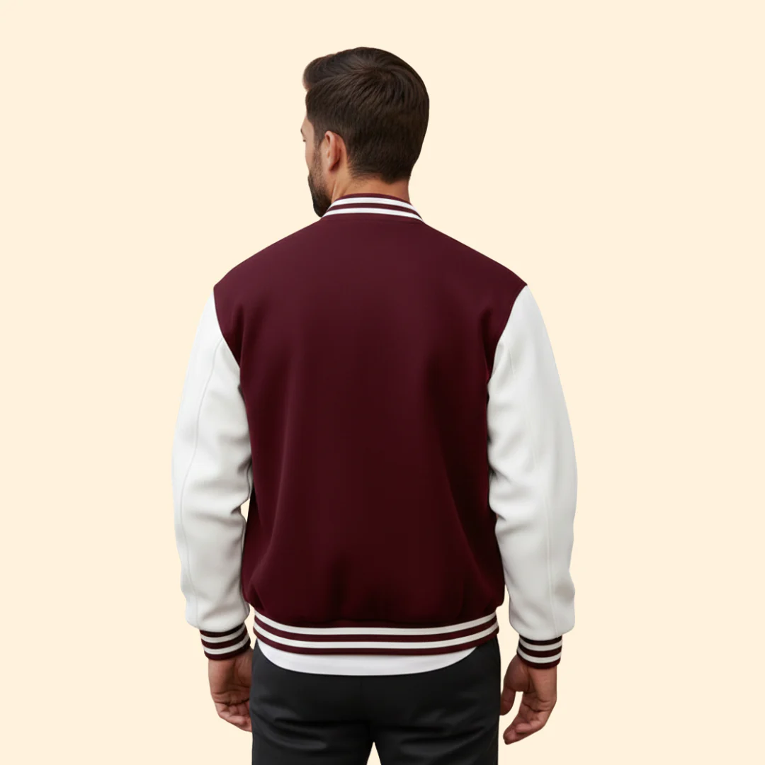 Men’s Bomber Jacket with Contrast Sleeve Design - Image 4