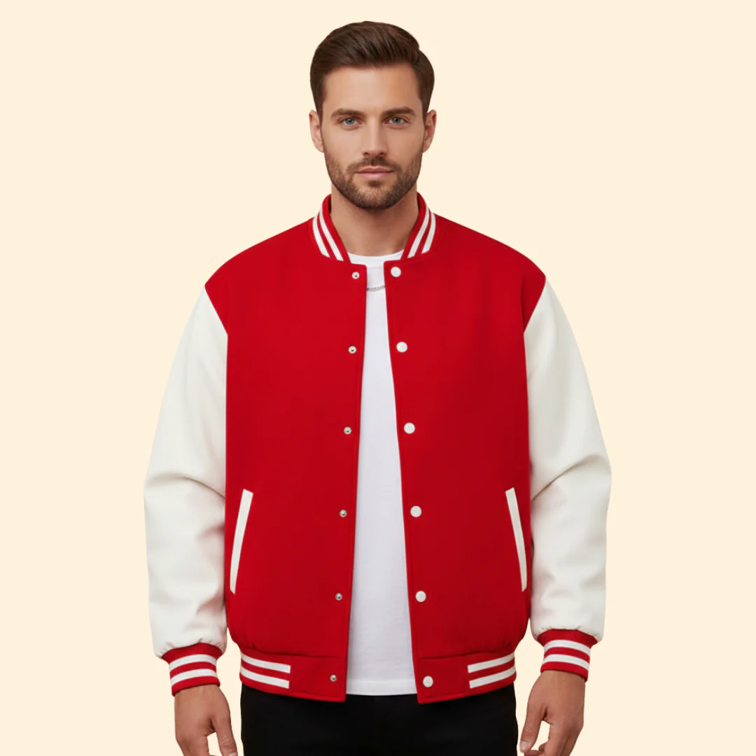 Men’s Bomber Jacket with Contrast Sleeve Design - Image 7