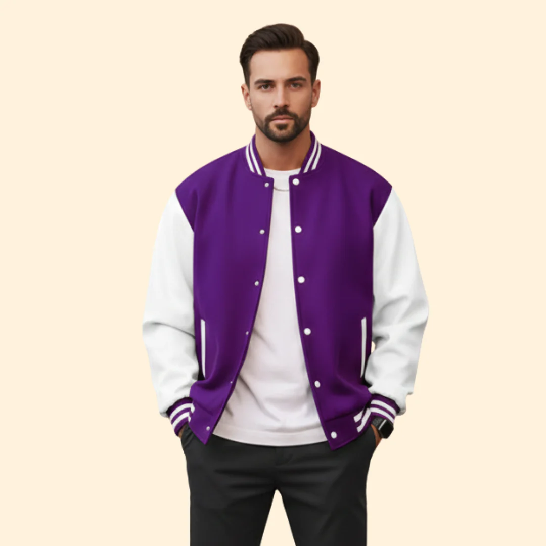 Men’s Bomber Jacket with Contrast Sleeve Design - Image 8