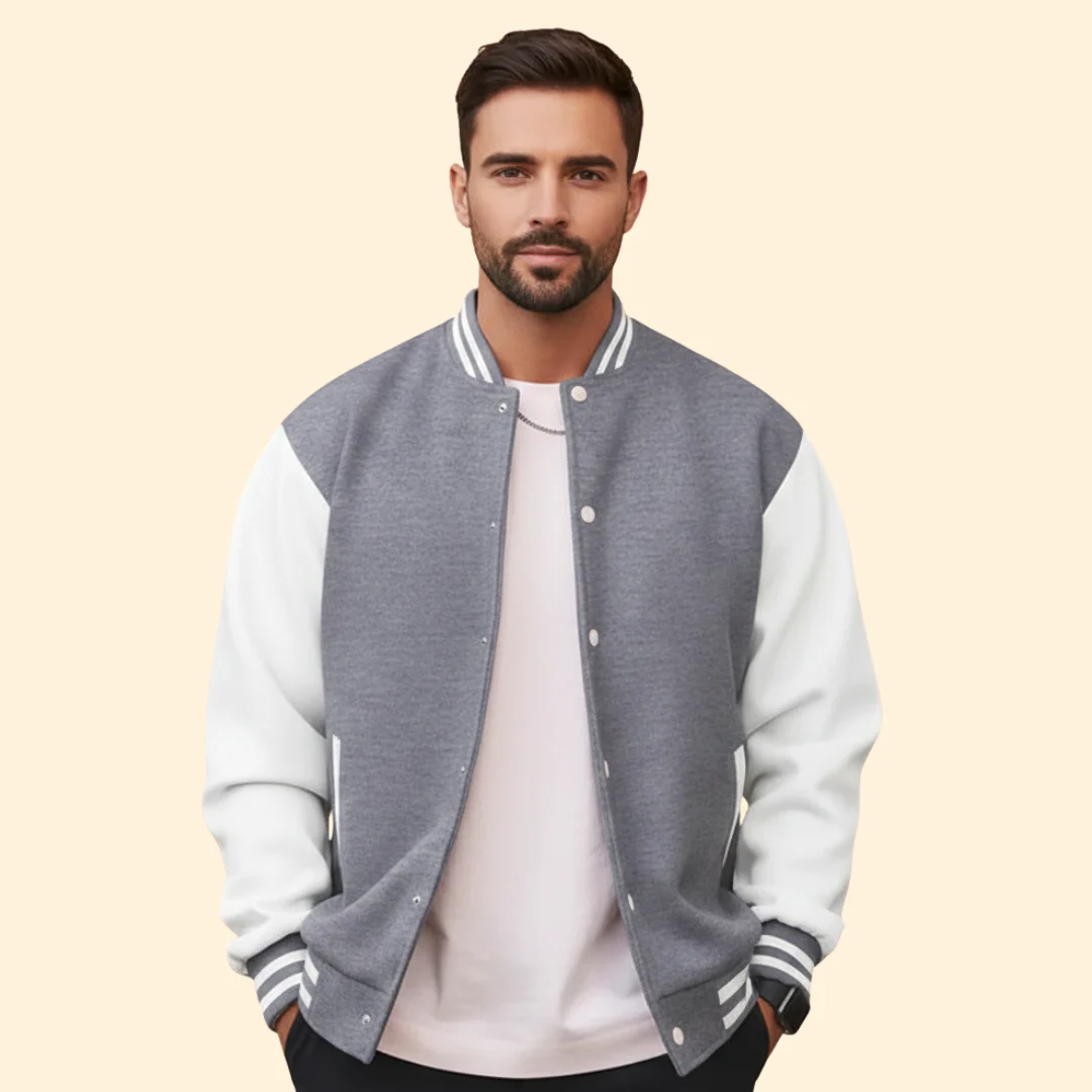 Men’s Bomber Jacket with Contrast Sleeve Design - Image 9