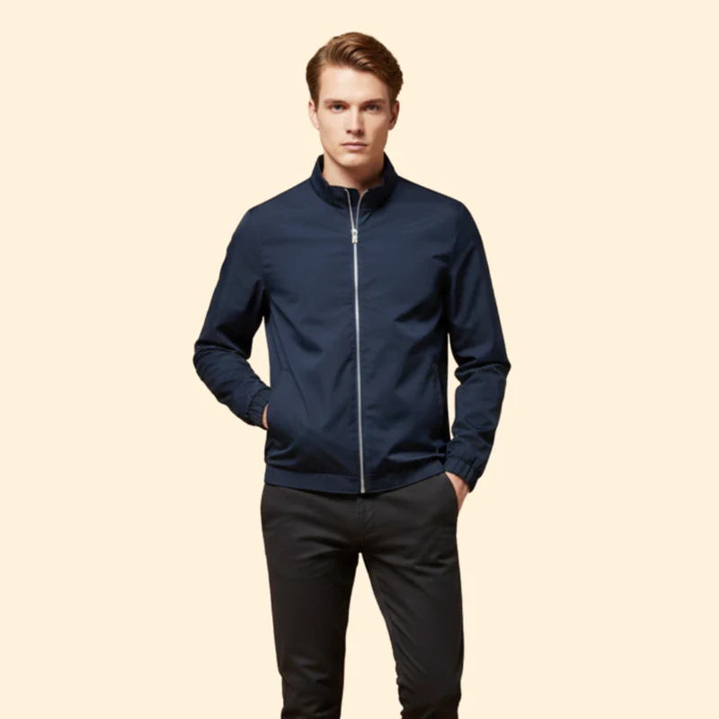 Men’s Bomber Jacket with Elastic Cuffs - Image 3