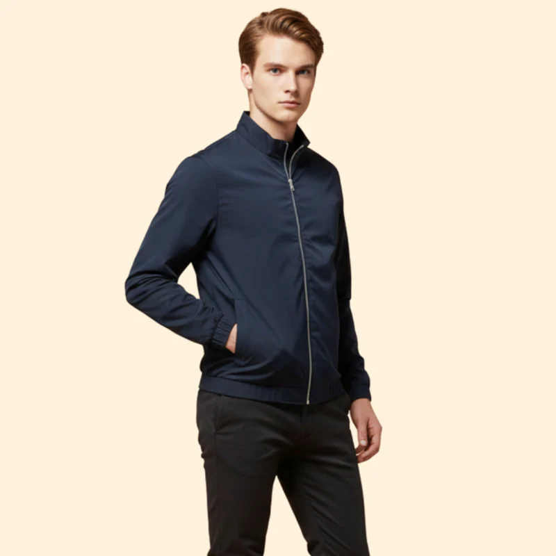 Men’s Bomber Jacket with Elastic Cuffs - Image 4