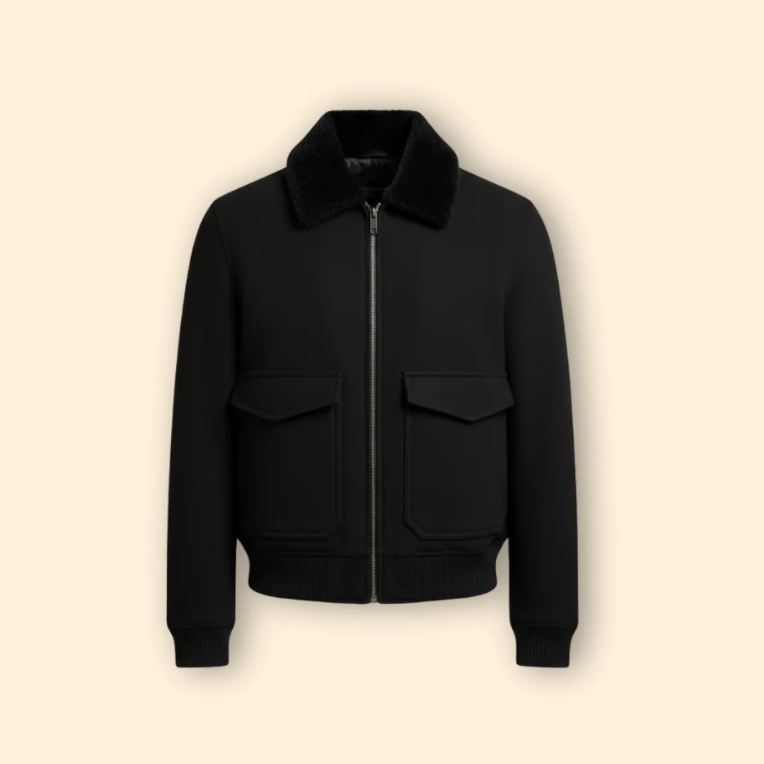 Men’s Bomber Jacket with Front Flap Pockets