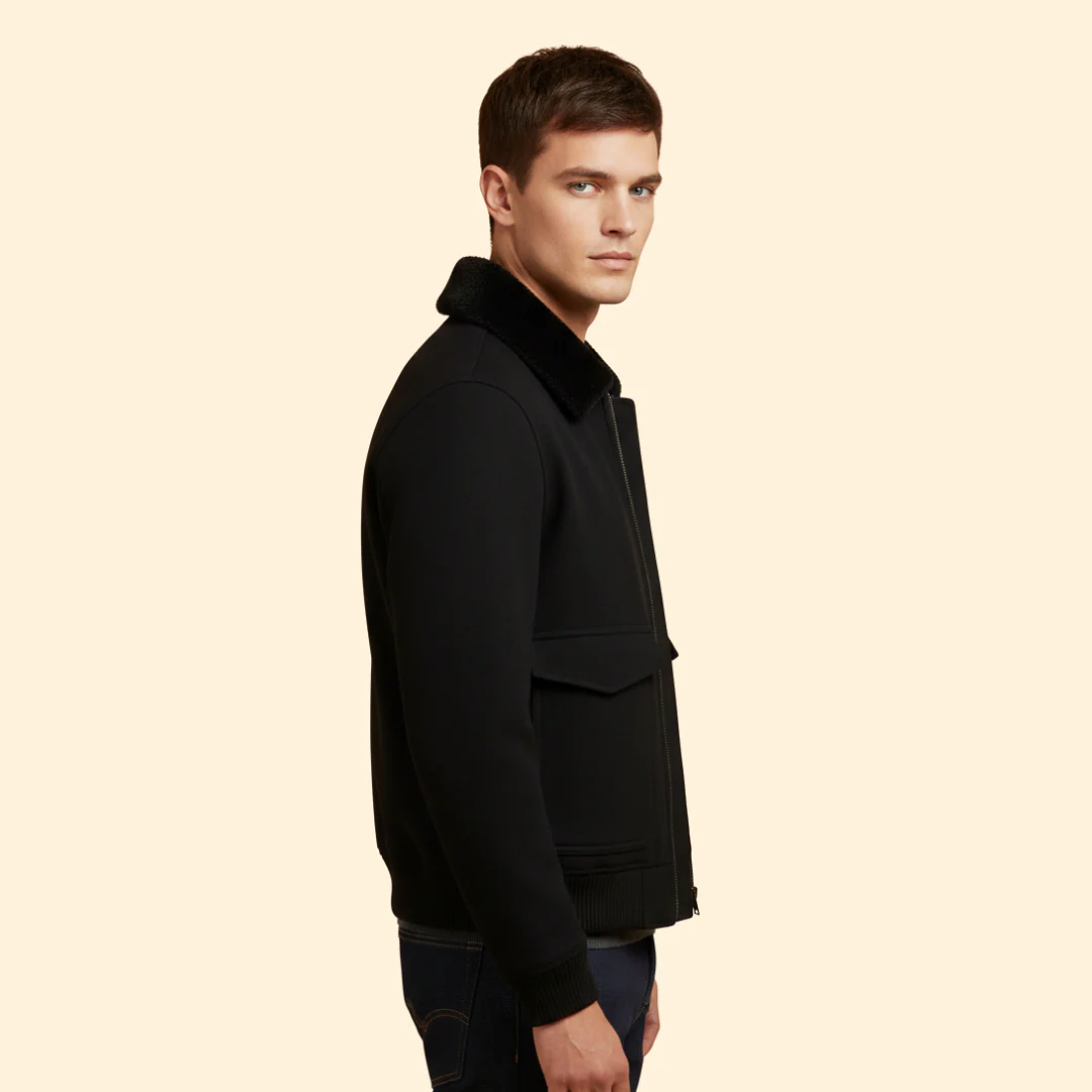 Men’s Bomber Jacket with Front Flap Pockets - Image 3