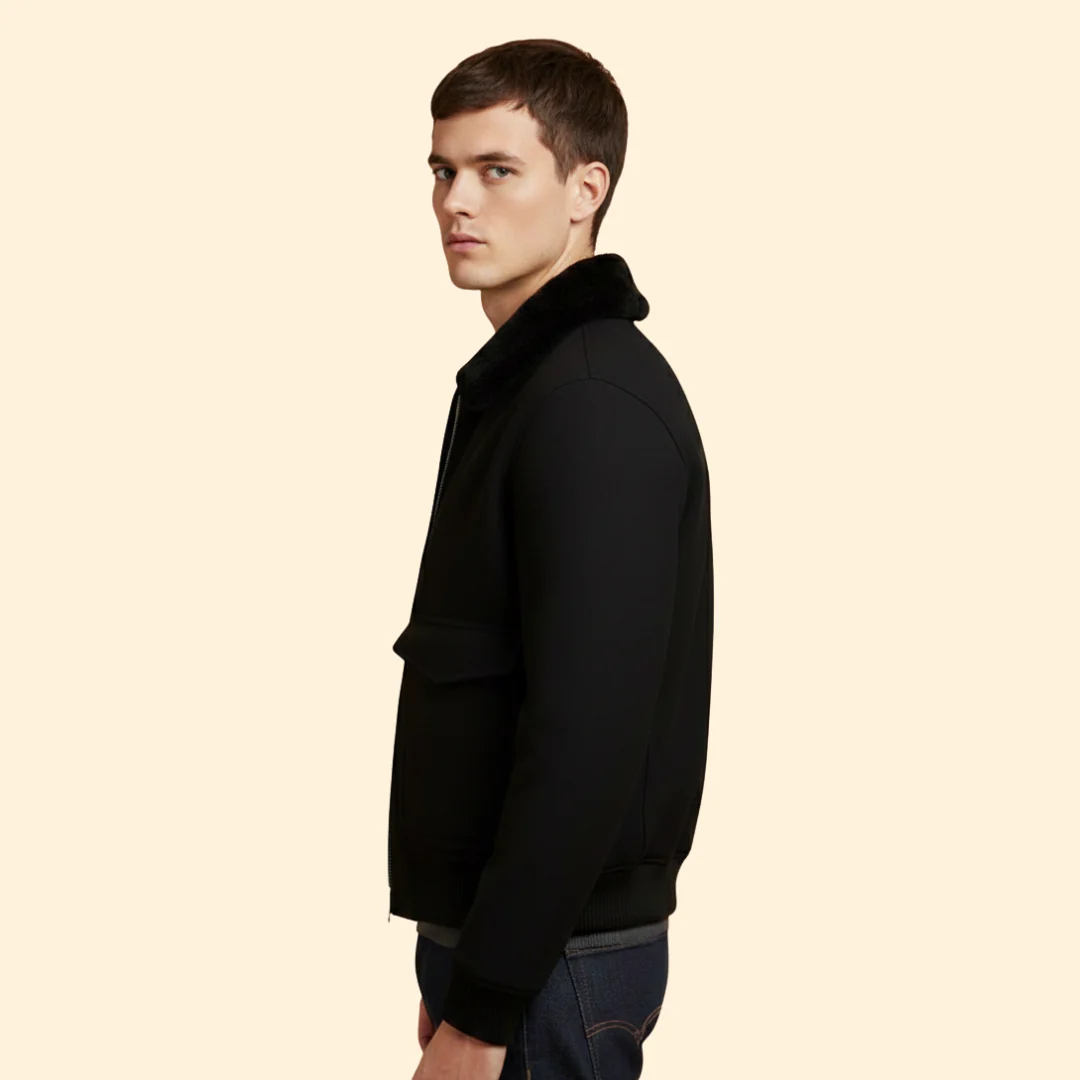 Men’s Bomber Jacket with Front Flap Pockets - Image 5