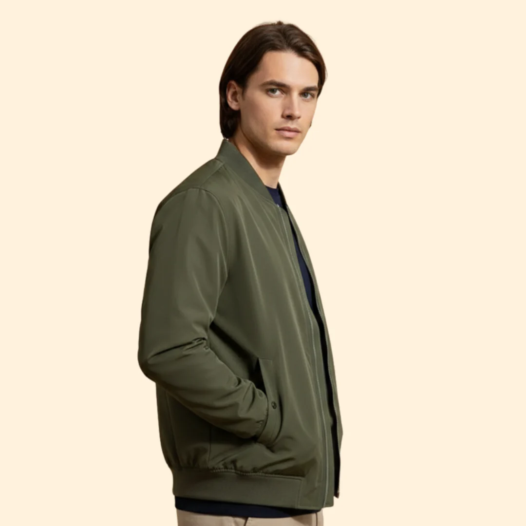 Men’s Bomber Jacket with Front Zipper - Image 3