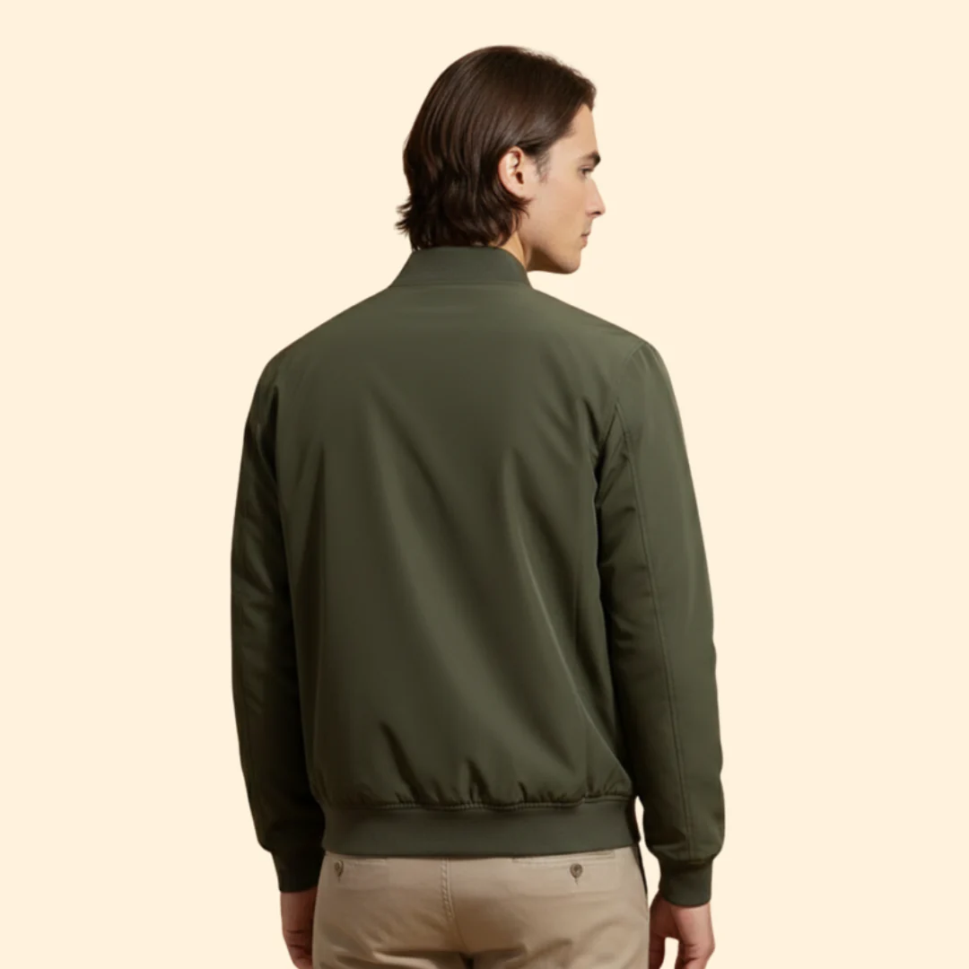 Men’s Bomber Jacket with Front Zipper - Image 4