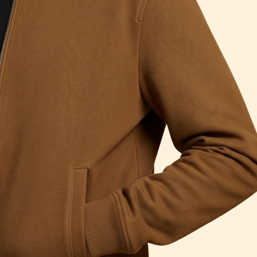 Men’s Bomber Jacket with Knit Collar Design - Image 6