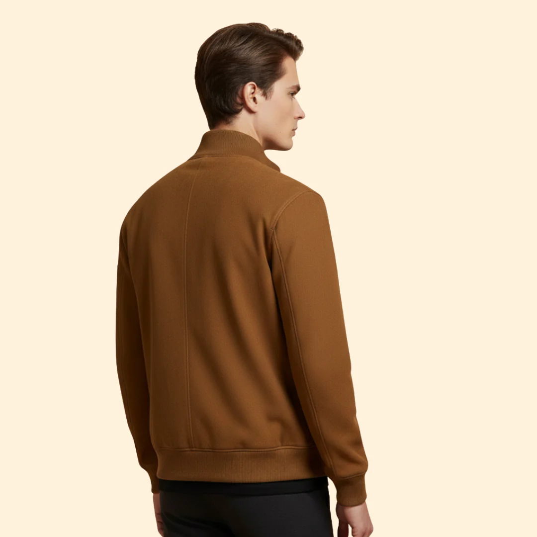 Men’s Bomber Jacket with Knit Collar Design - Image 7