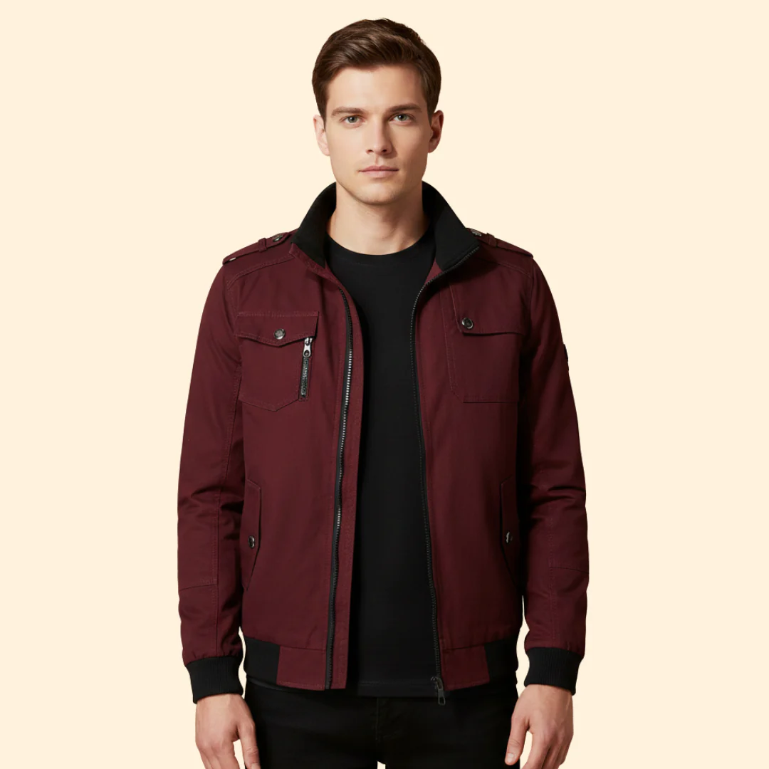 Men’s Bomber Jacket with Multiple Utility Pockets - Image 2