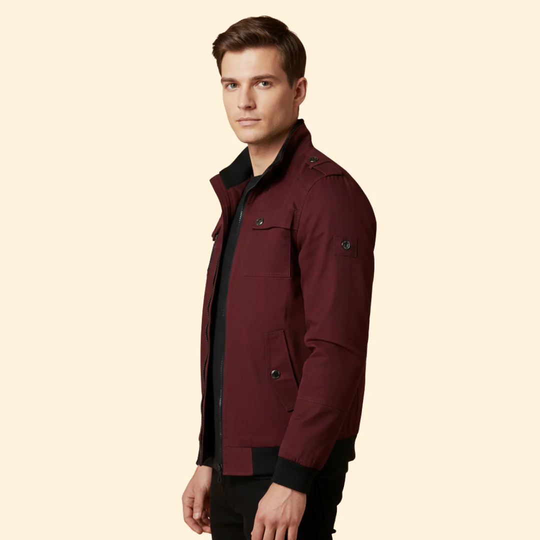 Men’s Bomber Jacket with Multiple Utility Pockets - Image 5