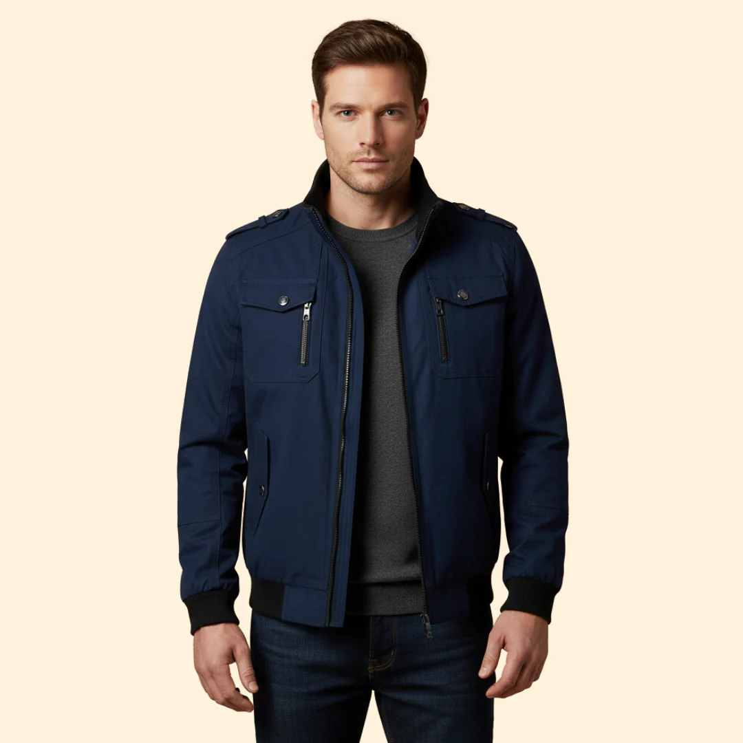 Men’s Bomber Jacket with Multiple Utility Pockets - Image 7