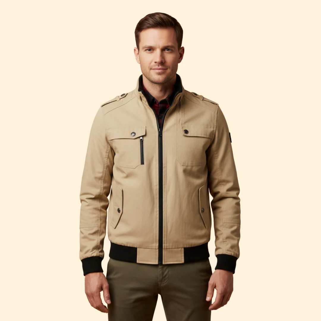 Men’s Bomber Jacket with Multiple Utility Pockets - Image 9