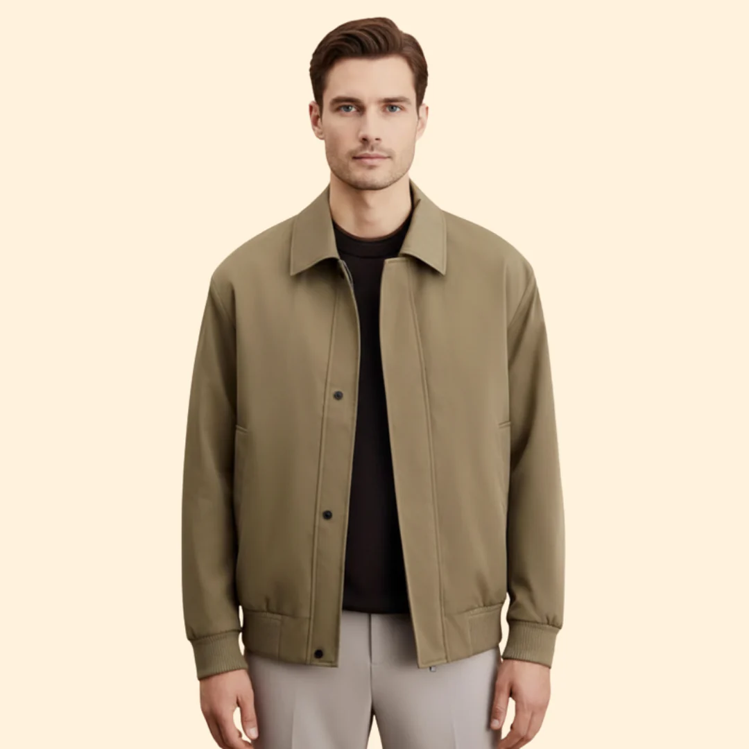 Men’s Bomber Jacket with Pointed Collar - Image 2