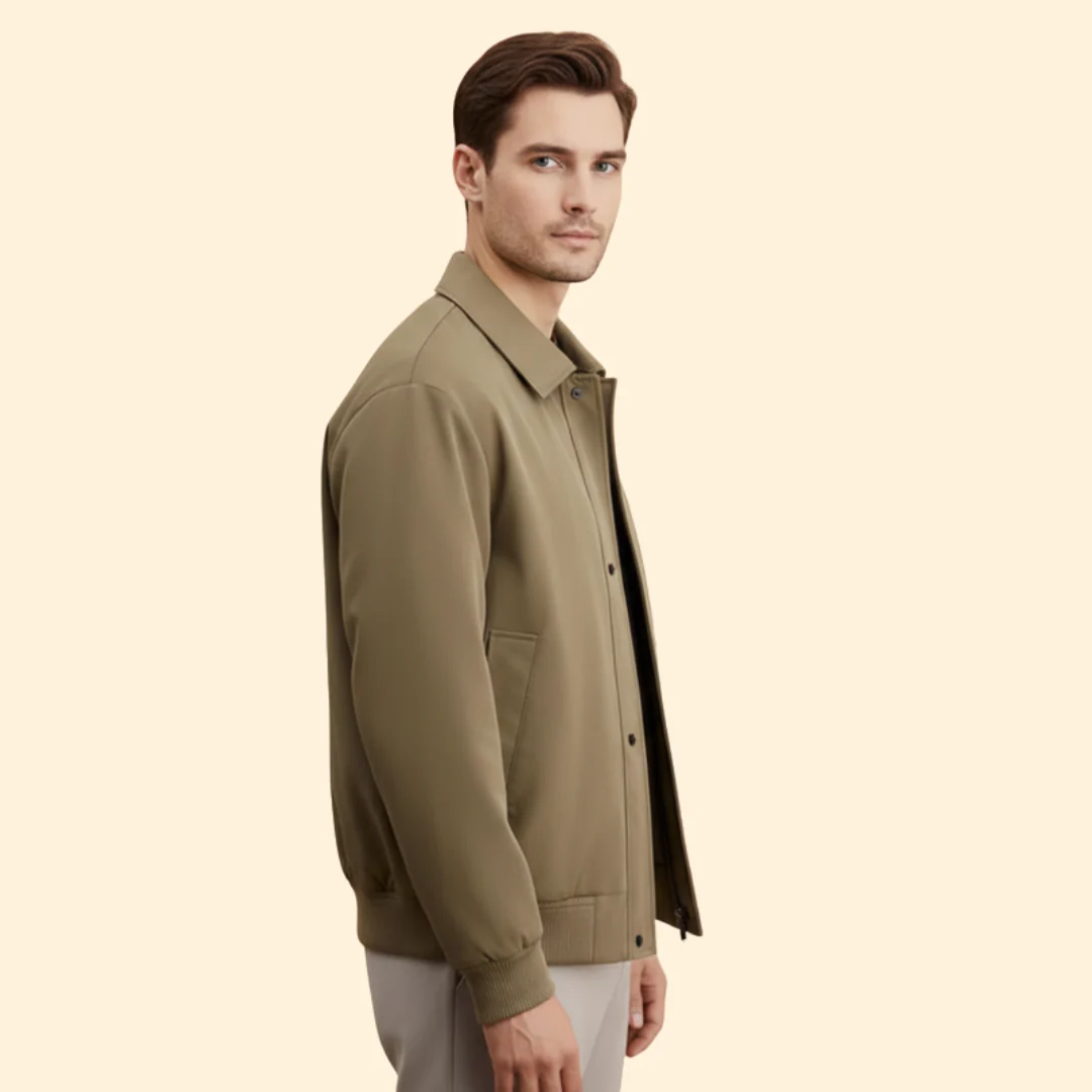 Men’s Bomber Jacket with Pointed Collar - Image 3
