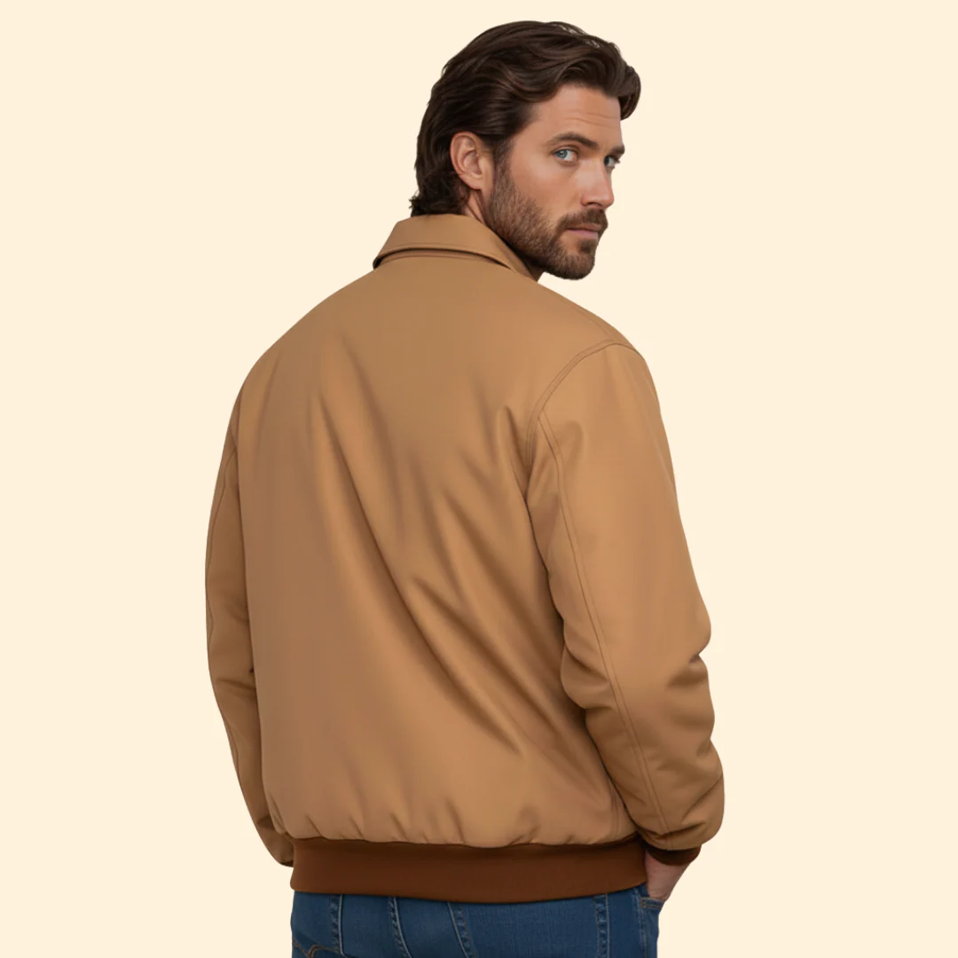 Men’s Bomber Jacket with Pointed Collar Design - Image 3