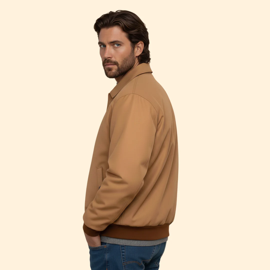 Men’s Bomber Jacket with Pointed Collar Design - Image 5