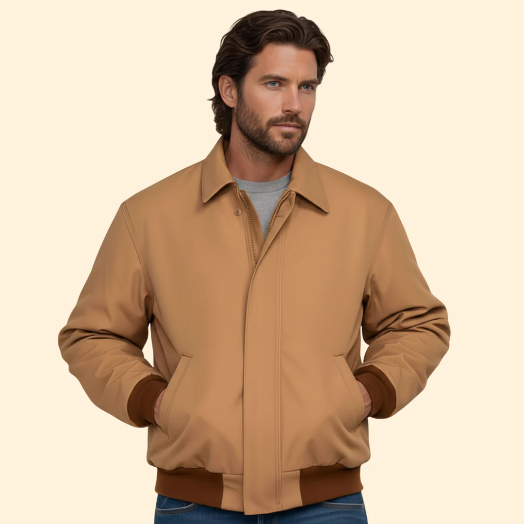 Men’s Bomber Jacket with Pointed Collar Design - Image 6