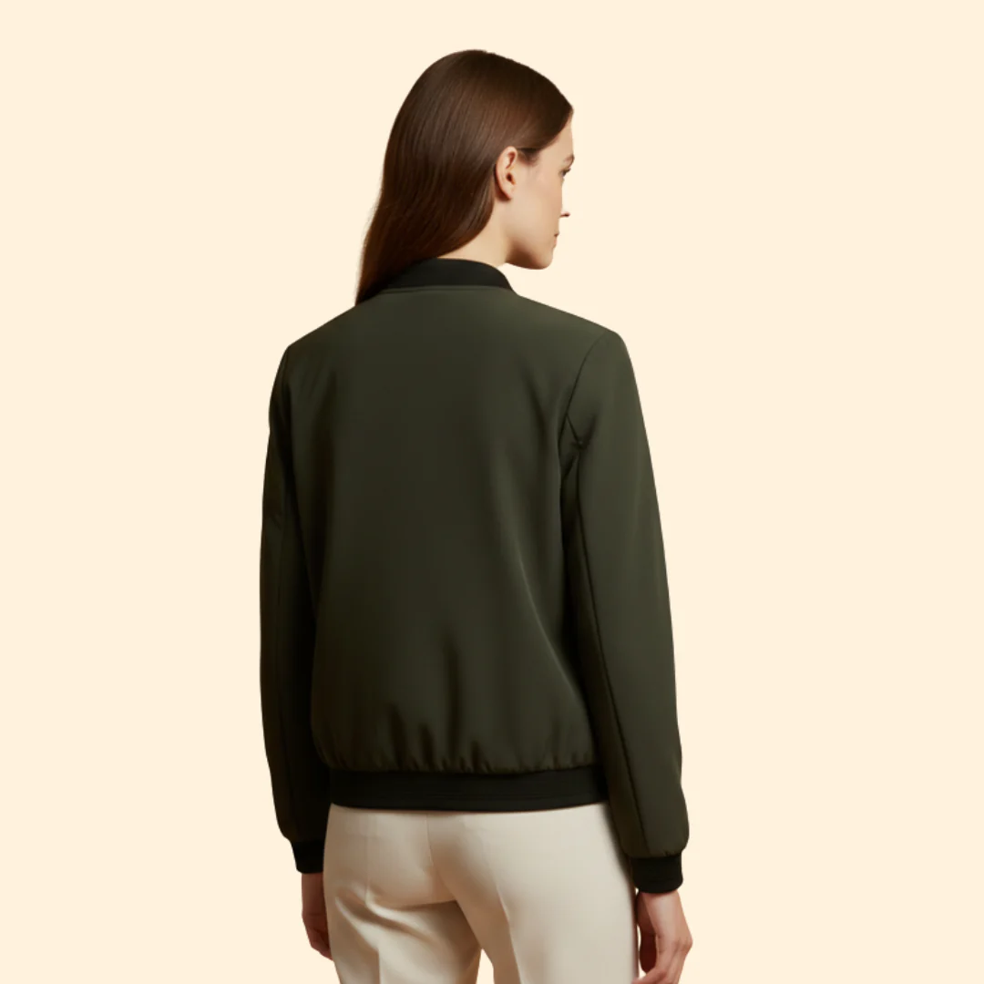 Women’s Bomber Jacket with Ribbed Cuffs - Image 4