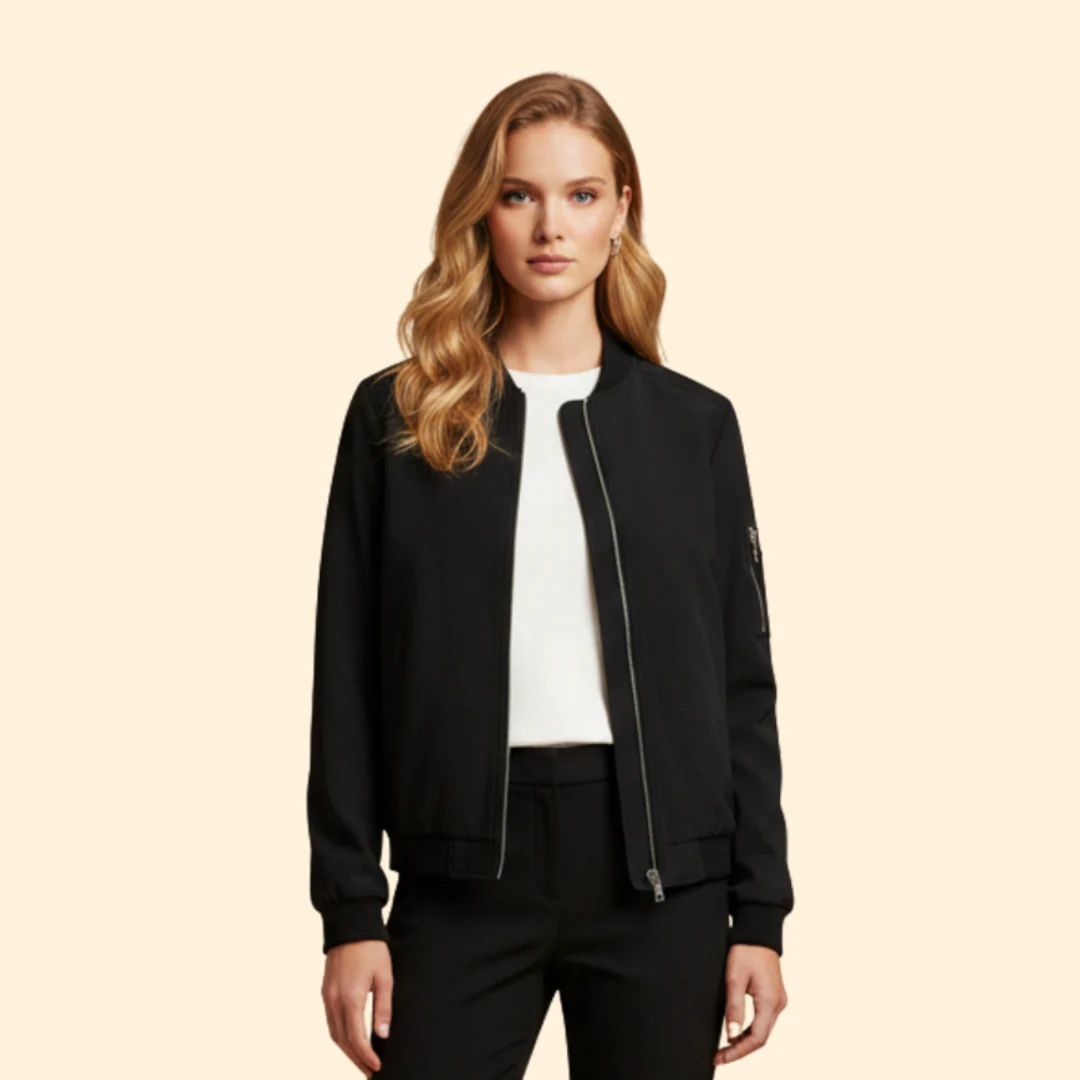 Women’s Bomber Jacket with Ribbed Cuffs - Image 6