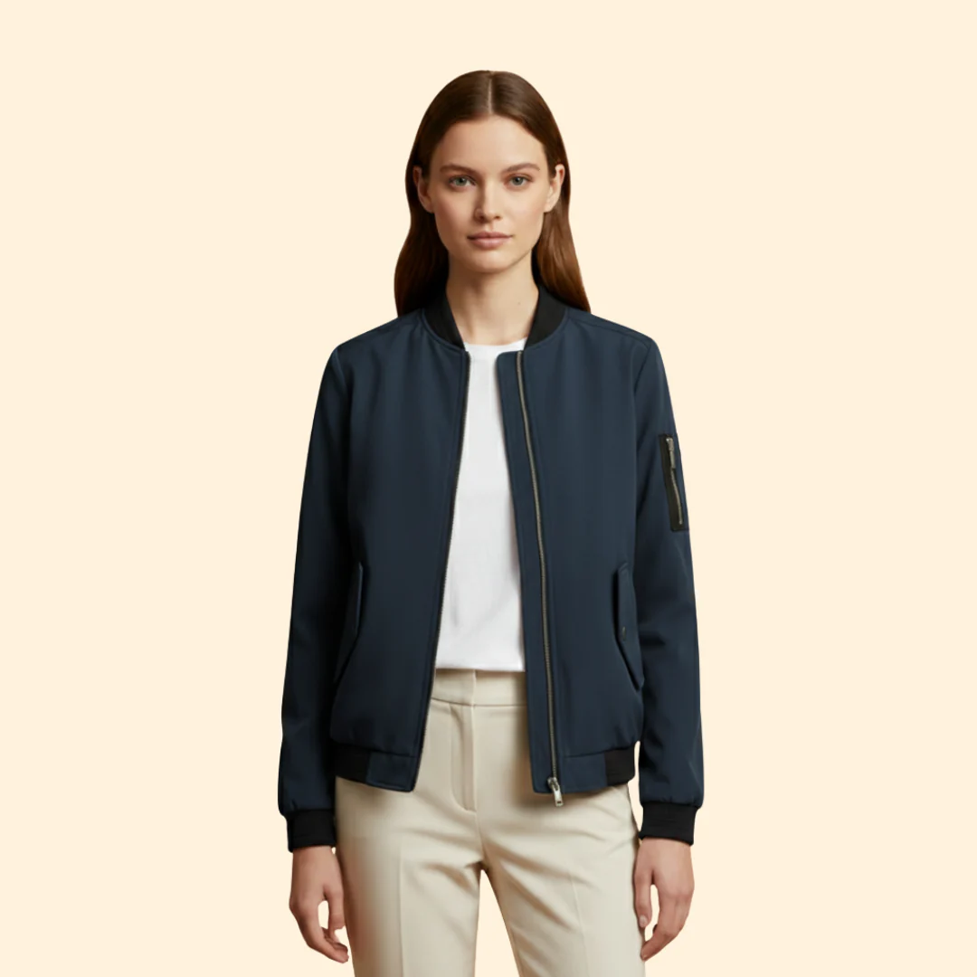 Women’s Bomber Jacket with Ribbed Cuffs - Image 7