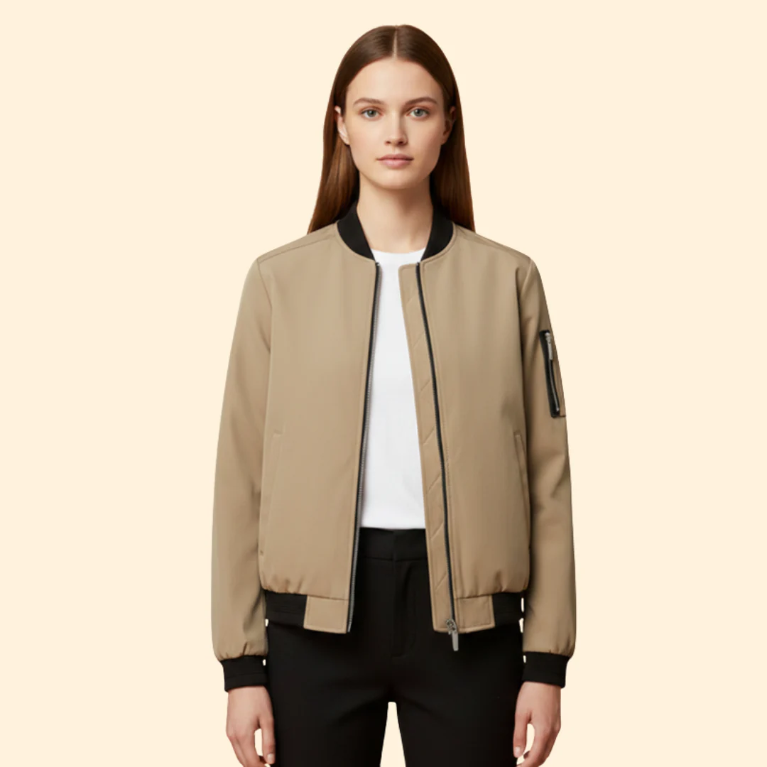 Women’s Bomber Jacket with Ribbed Cuffs - Image 8