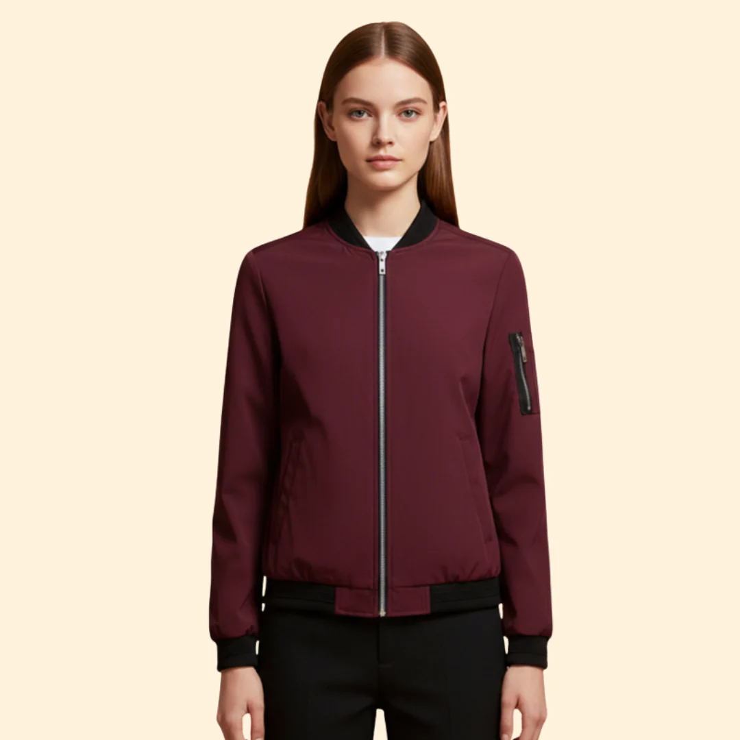 Women’s Bomber Jacket with Ribbed Cuffs - Image 9