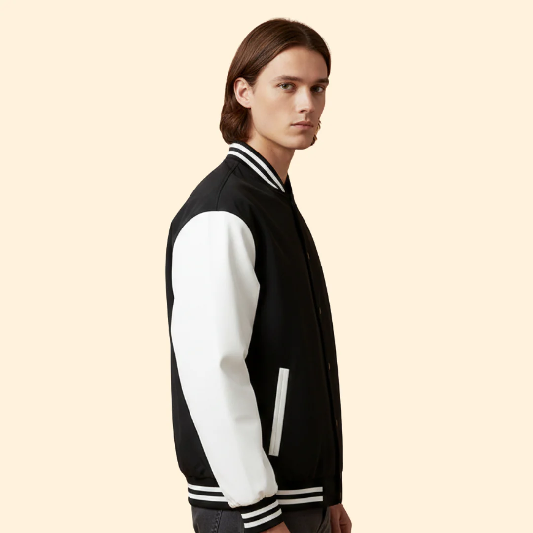 Men’s Bomber Jacket with Snap Button Closure - Image 3