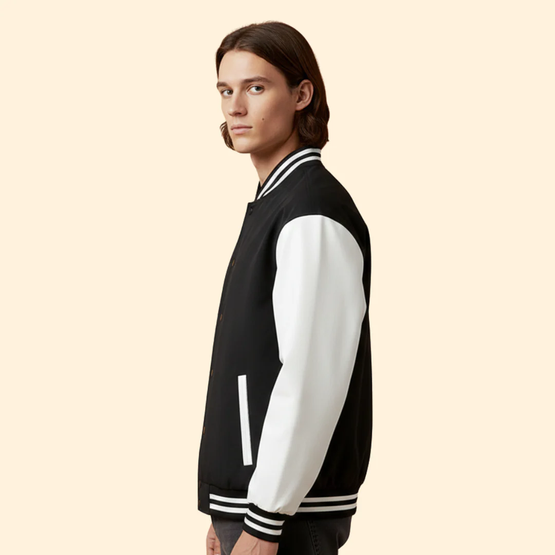 Men’s Bomber Jacket with Snap Button Closure - Image 6