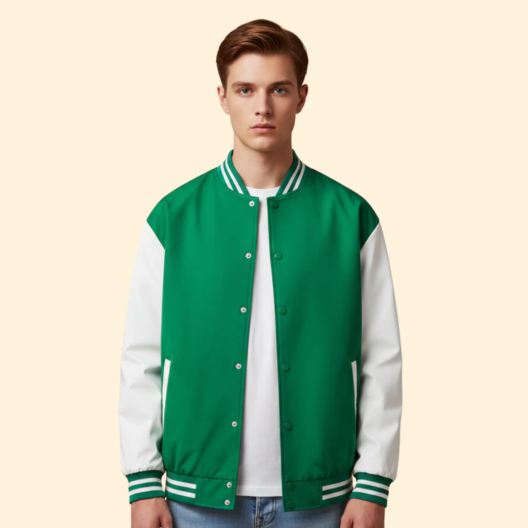 Men’s Bomber Jacket with Snap Button Closure - Image 9