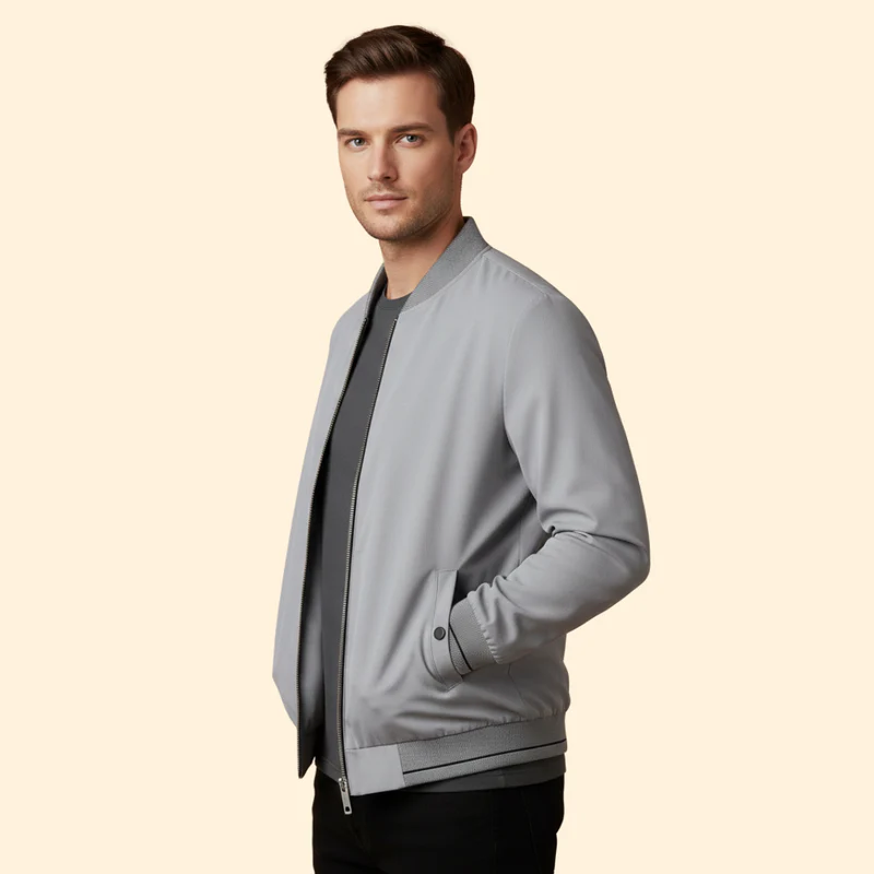 Men’s Bomber Jacket with Sporty Design - Image 3